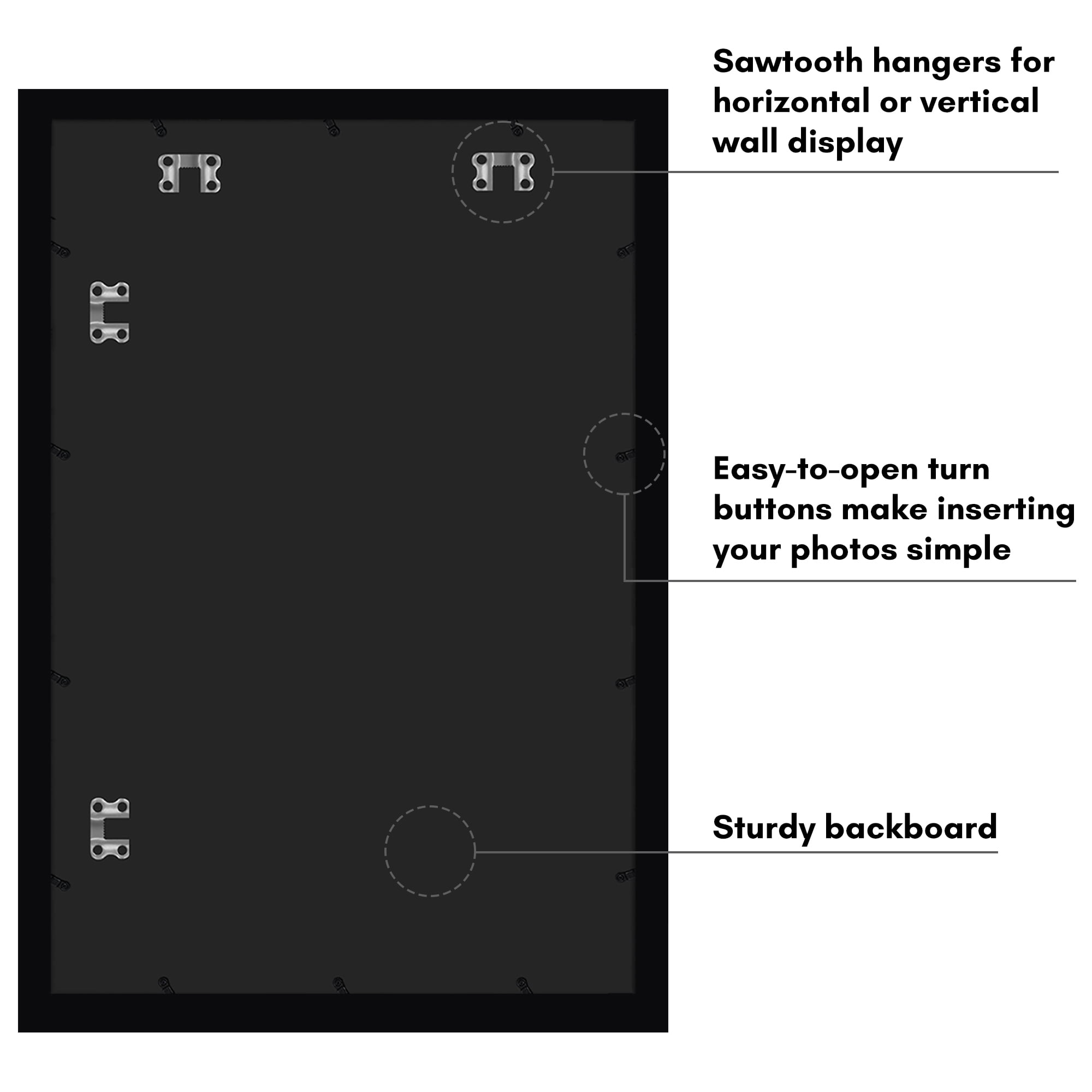 Americanflat 16x24 Poster Frame with Polished Plexiglass Wide Photo Frames Made Vertical Horizontal - Black