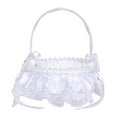 thumbnail image 3 of Satin Flower Basket Fariy Wedding Basket with Handl Flower Girl Basket for Bridal Engagement Wedding Supplies Ceremony E, 3 of 9