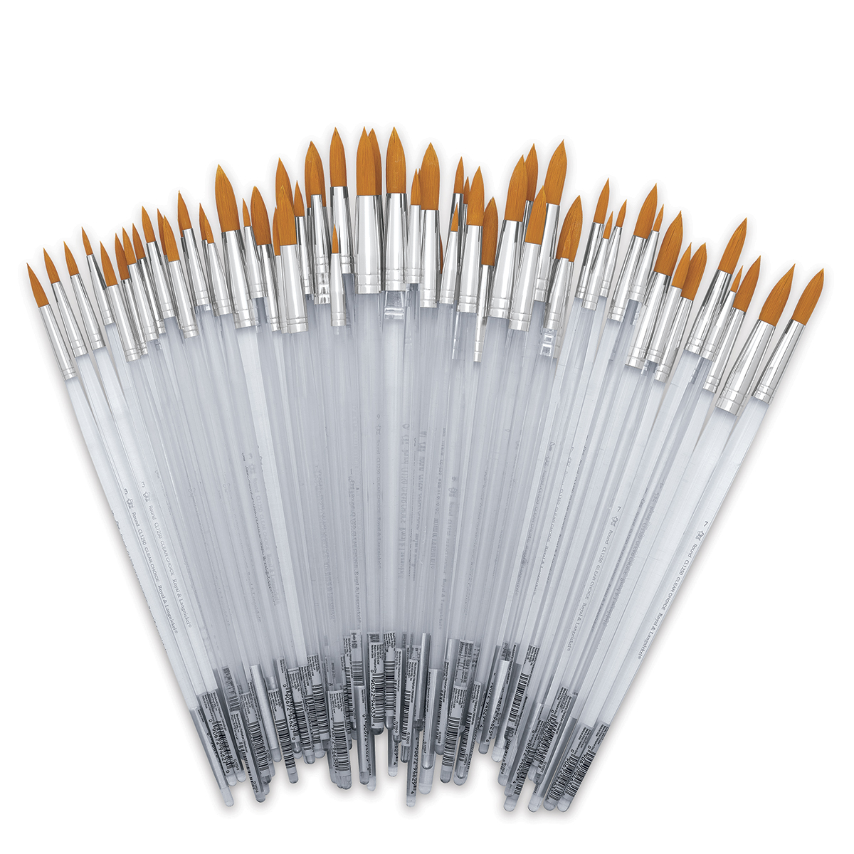 Royal Langnickel Clear Choice Brush Set White Taklon, Flat, Set of 60