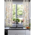 thumbnail image 2 of Watercolor Wildflowers Sheer Curtains 45 Inch Length 2 Panels Set for Living Room/Bedroom, Farmhouse Botanical Flowers Herbs Kitchen Curtains Grommet Semi-Sheer Curtains Window Treatments 42"x45"x2, 2 of 7