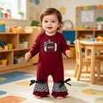 thumbnail image 7 of Newborn Baby Girl Football Outfit Game Day Rugby Long Sleeve Romper Ruffle Jumpsuit Infant Fall Winter Clothes, 7 of 7