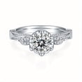 thumbnail image 2 of Swan Lake 1 carat D grade moissanite ring for women, s925 sterling silver wedding ring ring, white gold plating, luxury, elegance, temperament, fashion, birthday gifts, holiday events, daily wear, 2 of 9