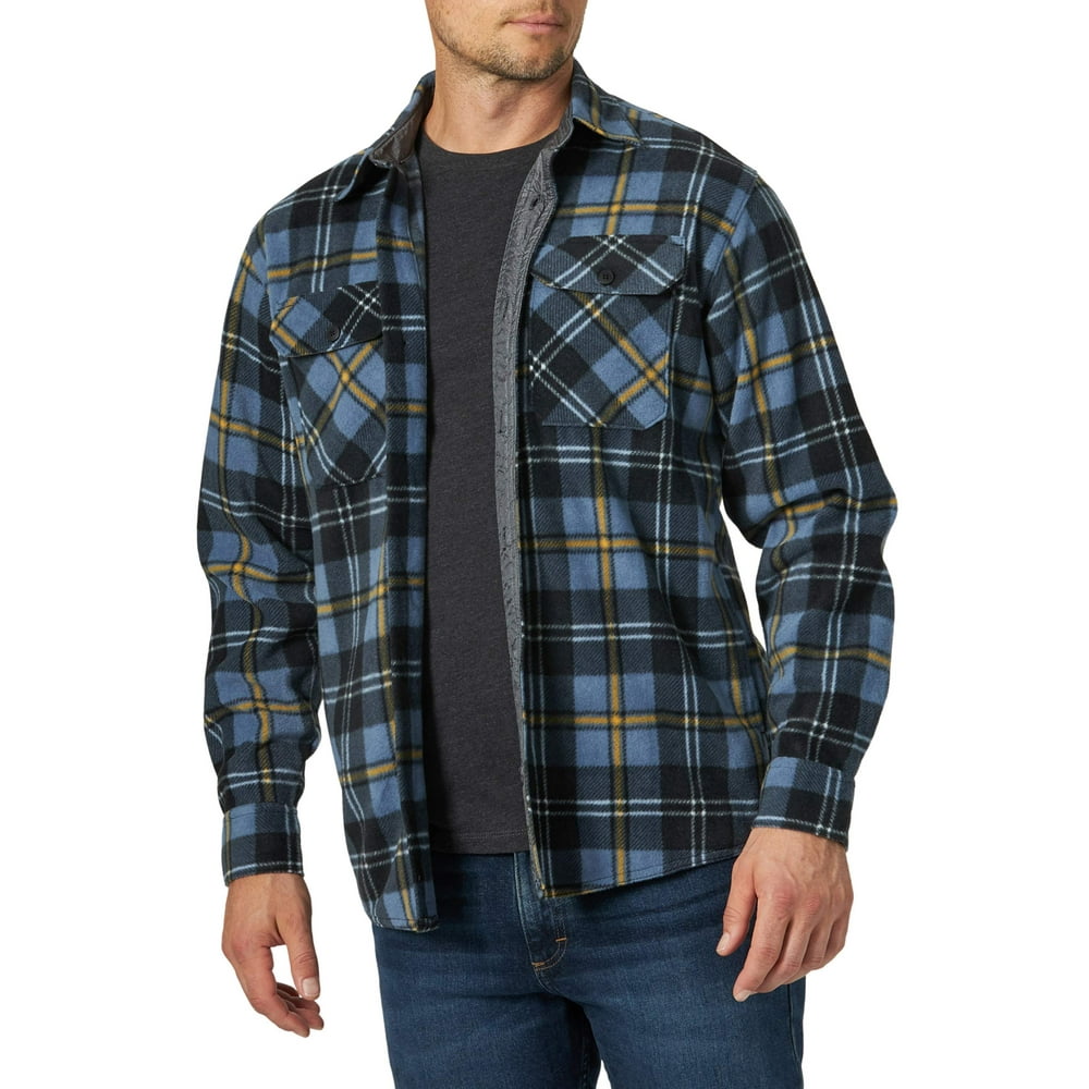 Wrangler - Wrangler Men's Long Sleeve Fleece Shirt - Walmart.com ...