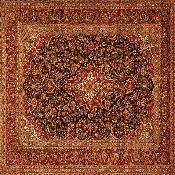 Ahgly Company Indoor Square Persian Orange Traditional Area Rugs, 4' Square
