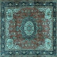 thumbnail image 1 of Ahgly Company Indoor Square Persian Light Blue Traditional Area Rugs, 5' Square, 1 of 4