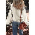 thumbnail image 2 of CAILDANL Sweaters for Women Fashion Solid Crewneck Loose Fit Long Sleeve Contrast Cable Knit Pullover Sweater Jumper Tops, 2 of 2