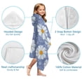 thumbnail image 7 of Blue Daisy Flower Pattern Hooded Bath Towel，60"x35" for Ages 3 To 12 Kids, Quick Dry Lightweight Soft Microfiber Hood Beach Towel Cover Up for Kids, 7 of 7