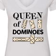 thumbnail image 4 of Inktastic Queen of Dominoes Women's V-Neck T-Shirt, 4 of 5