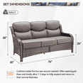 thumbnail image 3 of Gymojoy All Weather Wicker Patio Couch, 3 Seats Patio Sofa with High Curvy Back, Premium Outdoor Sofa with Brown Wicker and 6-inch Thick Cushions, Gray, 3 of 7