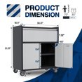 thumbnail image 4 of GAEANET Metal Storage Cabinet with Wheels, Mobile Metal Garage Cabinet with 1 Drawer and 2 Locking Doors, Small Rolling Tool Storage Cabinet, Assembly Required, Black/Gray, 4 of 7