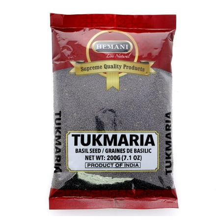 HEMANI Edible Basil Seeds 7.1 OZ (200g) | Tukmaria | Thai Basil Seeds - 2X more Nutritious than Chia Seeds