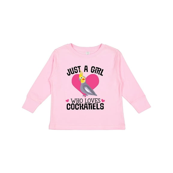 Inktastic Cockatiel Just A Girl Who Loves Girls Long Sleeve Toddler T-Shirt