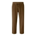 thumbnail image 3 of Fesfesfes Boys Corduroy Pants Elastic Waist Drawstring Casual Trousers Kids Solid Color Pants Loose Fit Comfortable Playwear for Children Daily Wear Trendy Outfit(Brown,14-15 Years), 3 of 7