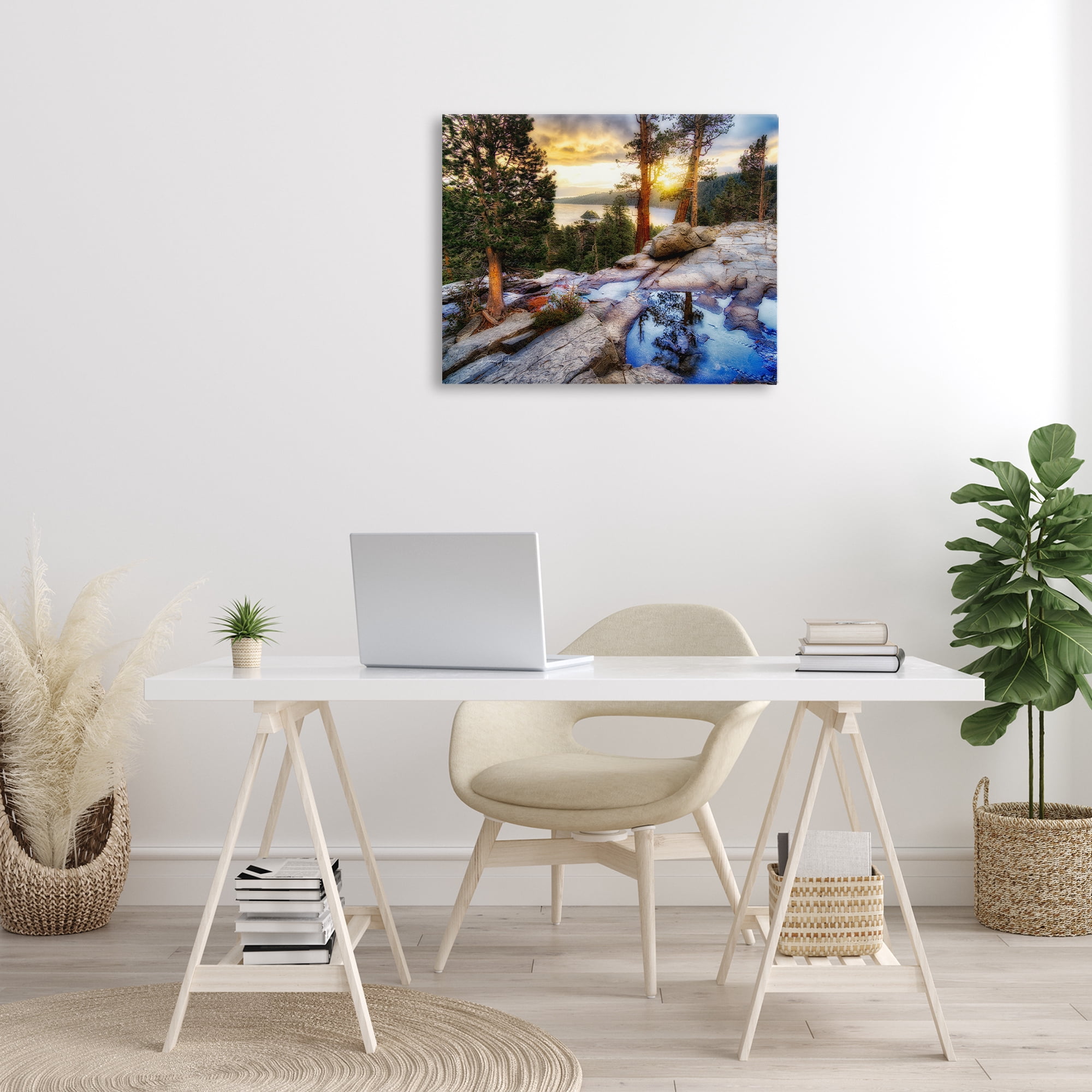 Stupell Industries Forest Cliff Landscape Landscape & Nature Painting Wrapped Canvas Art Print Wall Art, 30 x 24