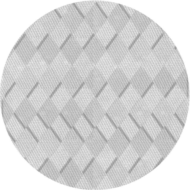 Ahgly Company Tapis Rond Lavable en Machine Intérieur Transitionnel Gris Platine, 3 Pieds Rond
