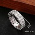 thumbnail image 4 of K-KED Elegant Sparkly Cubic Zircon 925 Silver Filled Rings Wedding Women Ring Sz 6-10-7-Silver, 4 of 7
