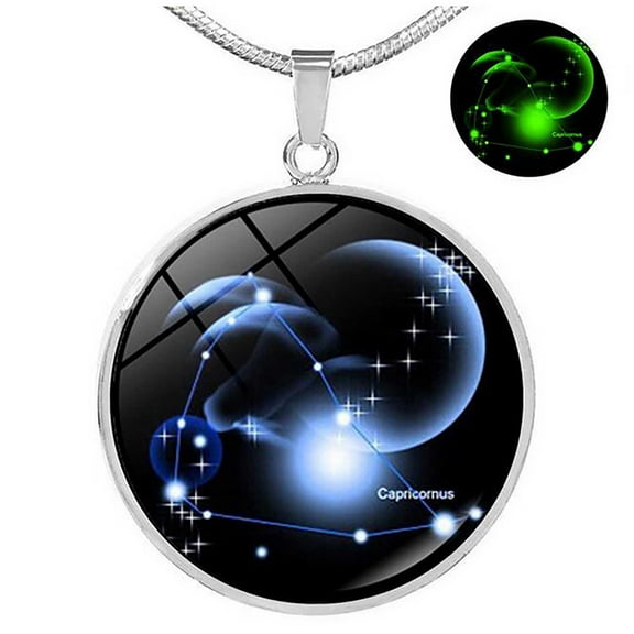 Ausyst Nacklace for Women 12 constellations time luminous necklace luminous Glass Pendant Jewelry for Women on Sale Clearance
