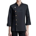 thumbnail image 4 of Chaqueta de cocinero Baoblaze Unisex Ropa Uniforme de verano negro XXL, 4 of 8