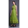 thumbnail image 3 of Bimba Light Green Block Printed Women Designer Mandarin Collar Anarkali Dress Indian Ethnic Kurta XX-Large, 3 of 6