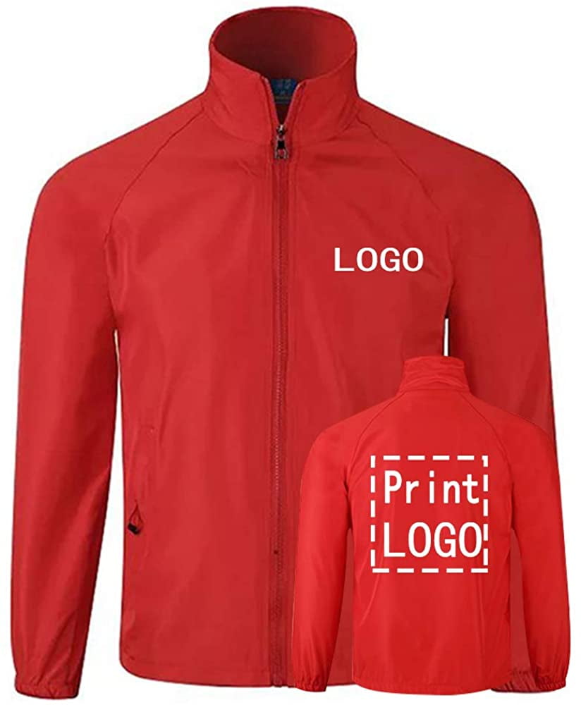 YOWESHOP Long Sleeve Shirts Windbreaker Customize Your Logo Workwear Jackets for Outdoor Team Work Uniform Unisex 
