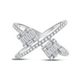 thumbnail image 2 of 14kt White Gold Womens Baguette Diamond Negative Space Fashion Ring 3/4 Cttw, 2 of 4