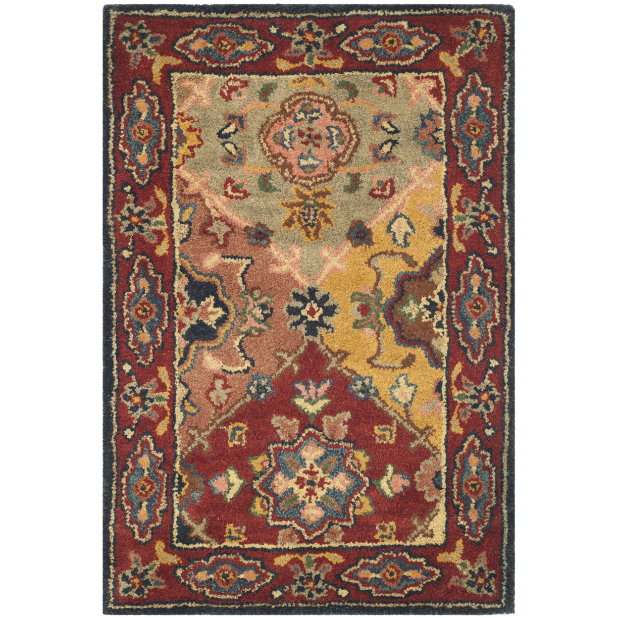 SAFAVIEH Heritage Trudi Traditional Wool Area Rug, Red/Multi, 8' x 10 ...