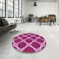 thumbnail image 4 of Ahgly Company Machine Washable Indoor Round Transitional Raspberry Red Area Rugs, 7' Round, 4 of 7