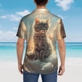 thumbnail image 6 of Balery Sunshine Cloud Kitten Print Men's Hawaiian Shirts Short Sleeve Beach Shirt Relaxed Fit Vacation Button Down Shirts-X-Large, 6 of 9