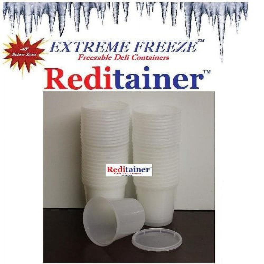 Reditainer 32 oz. Extreme Freeze Deli Food Containers w/ Lids - 24 Pack
