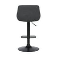 thumbnail image 3 of Armen Living Indoor Anibal Adjustable Height Swivel Gray Faux Leather and Black Metal Bar Stool, 3 of 6