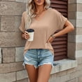 thumbnail image 4 of Womens Summer T-Shirts Short Sleeve V Neck Dolman Tops Loose Fit Shirts Spring Fashion, 4 of 6