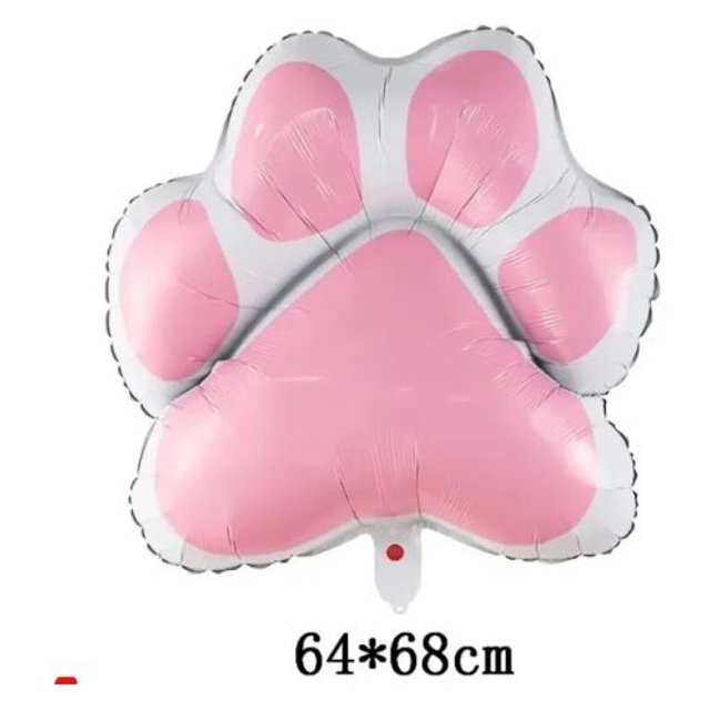 Globo Gigante Huella De Gato Perro Blanco