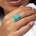 thumbnail image 2 of Ross-Simons Blue Copper Turquoise Ring in 2-Tone Sterling Silver, Women's, Adult, 2 of 6