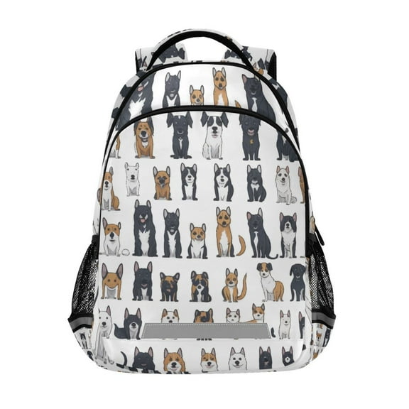 ALAZA Different Cute Cartoon Dogs Backpack Elementary School Bag Bookbag Travel Rucksack