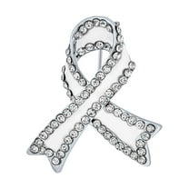 Bling Jewelry Womens Open Heart Enamel Crystal Brooche Pin for Awareness Ribbons Silver Gold Plated