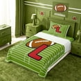 thumbnail image 5 of meiyoeat Footballs Ball Games Twin Sheet Sets For Boys,Cartoon Rugby Monogrammed L Print Bedding For Kids,3 Pieces, 5 of 6