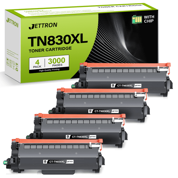 TN830XL Toner Cartridges for Brother TN830 Toner Cartridge Work for Brother HL-L2460DW DCP-L2640DW HL-L2405W MFC-L2820DW HL-L2480DW HL-L2400D Printer 4PK (4 Black)