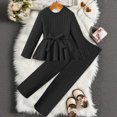 thumbnail image 2 of NOLDARES Toddler Baby Girl Clothes Cute Long Sleeve Sweatshirt Fall Winter Outfits Kids Joggers Pants 2Pcs Soft Set(Black,9-10 Y), 2 of 9