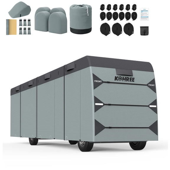 Kohree Class A RV Cover 31-34 ft, Heavy Duty Windproof Waterproof Camper Cover