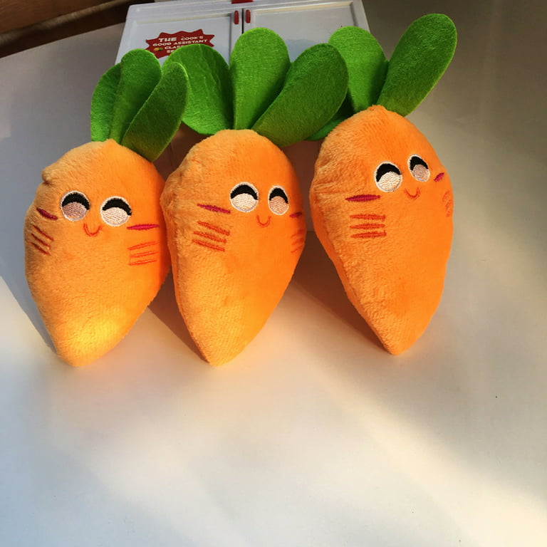 Vegetable Carrot Shape Dog Cat Plush Chewing Bite Squeaker Pet