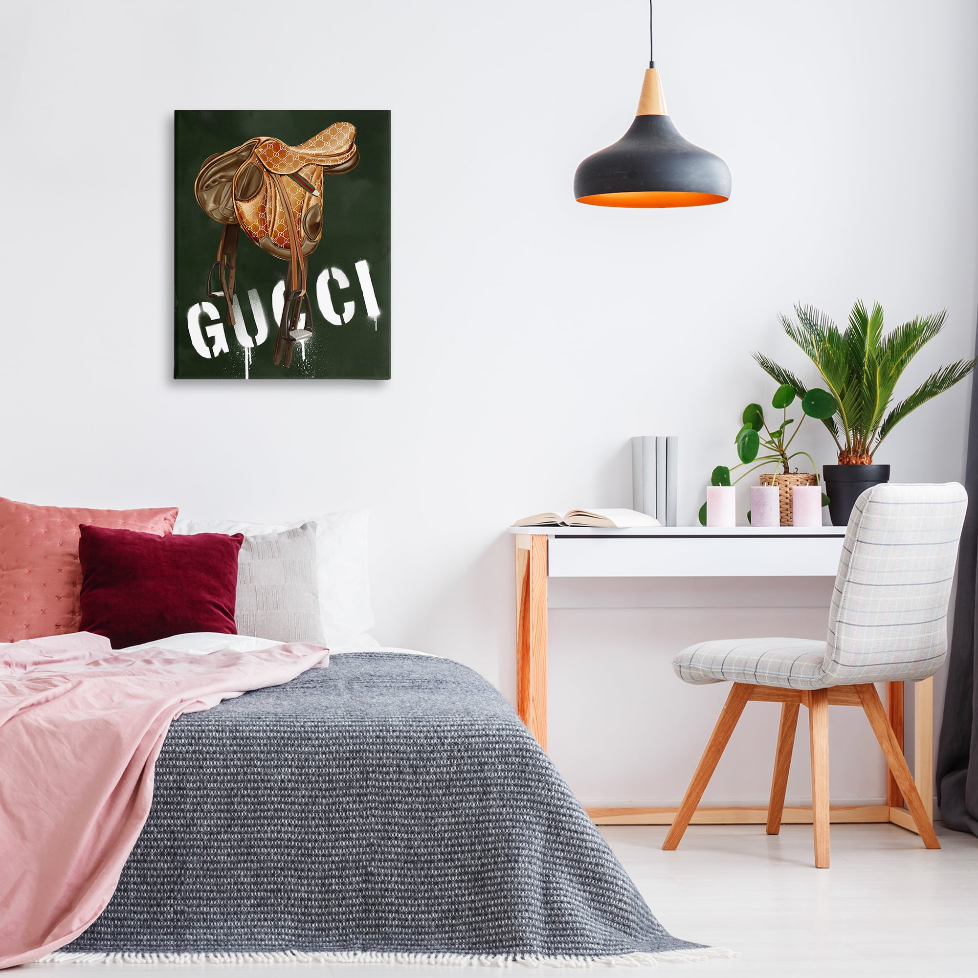 Stupell Industries Glam Horse Saddle Beauty & Fashion Painting Gallery Wrapped Canvas Art Print Wall Art, 24 x 30