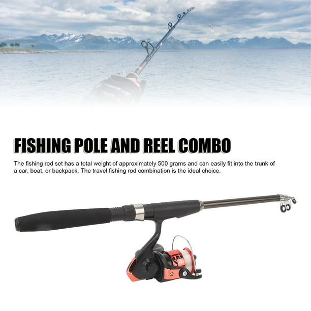 Reel And Fishing Rod Combo, Reel And Telescopic Fishing Rod Combo Portable  With Lures For Freshwater