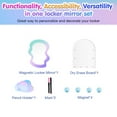 thumbnail image 5 of MoKo 5 in 1 Locker Accessory Set with Magnetic Mirror, Dry Erase Board, Pen Holder, Marker Pens, Essential Locker Set, Iridescent, 5 of 6