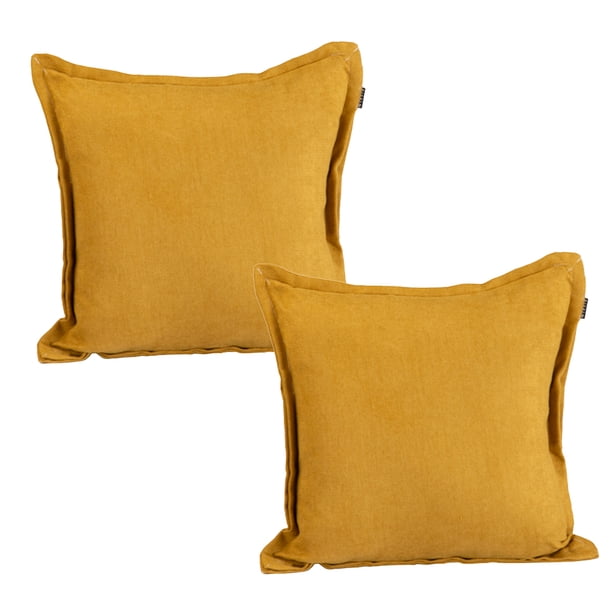 Cojin Decorativo Cuadrado Set de 2 Bless Mostaza