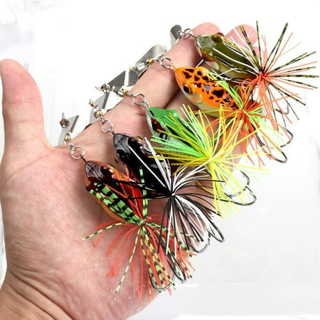 YUEYAN Spinnerbait Frog Lure Fishing Lure for Targeting Black Bass W Rotating Seq