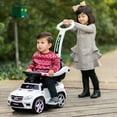 thumbnail image 4 of Best Ride On Cars Baby 4-in-1 Mercedes Push Car Stroller with LED Lights, White, 4 of 12