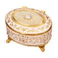 thumbnail image 5 of freneci Metal Jewelry Box Trinket Organizer Vintage Decorative Jewelry Storage Box Desk Jewelry Case Keepsake Box for Bracelets Gold White, 5 of 7