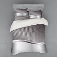 thumbnail image 2 of Ambesonne Grey Bedding Set 3 Pcs, Industrial Grid Motif, Twin XL, Charcoal Grey, 2 of 3