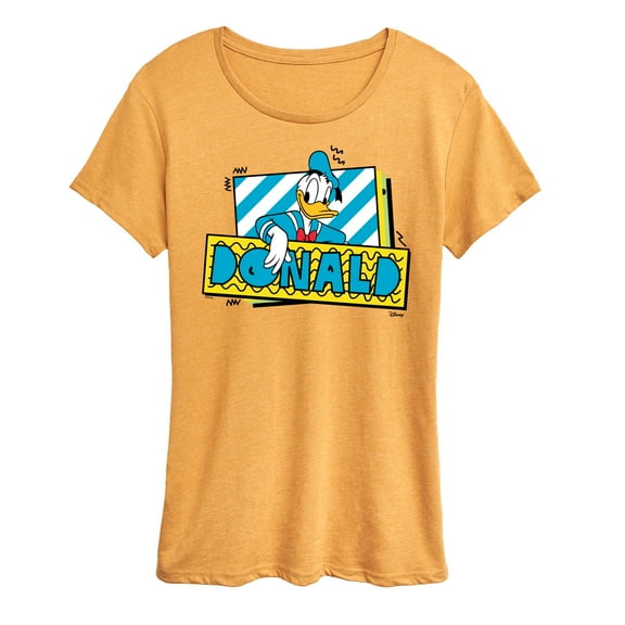 Disney - Leaning Donald Duck With Nametag - Women's Short Sleeve Graphic T-Shirt