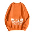 thumbnail image 4 of Yuhangmm Halloween Sweatshirts for Women Fashionable Casual Halloween Printed Hooded Zipper Sweatshirt for Women with Seasonal Graphic Orange S, 4 of 5